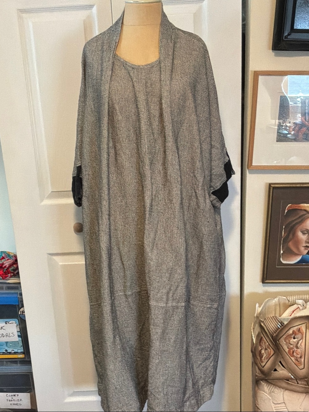 Moyuru Gray Relaxed Maxi Dress with Draped Silhouette